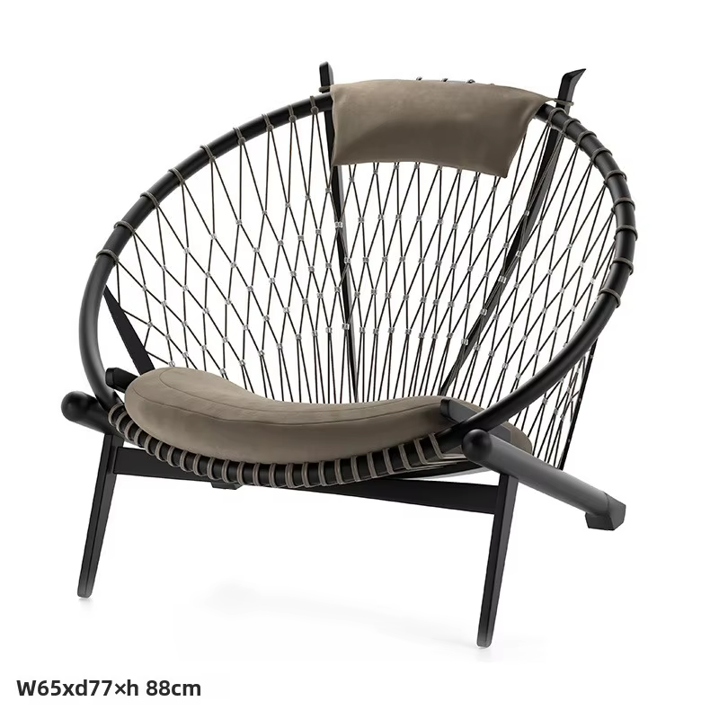 Chaise nordique paresseuse pour une personne, chaise longue de loisirs tissée, chaises simples de st