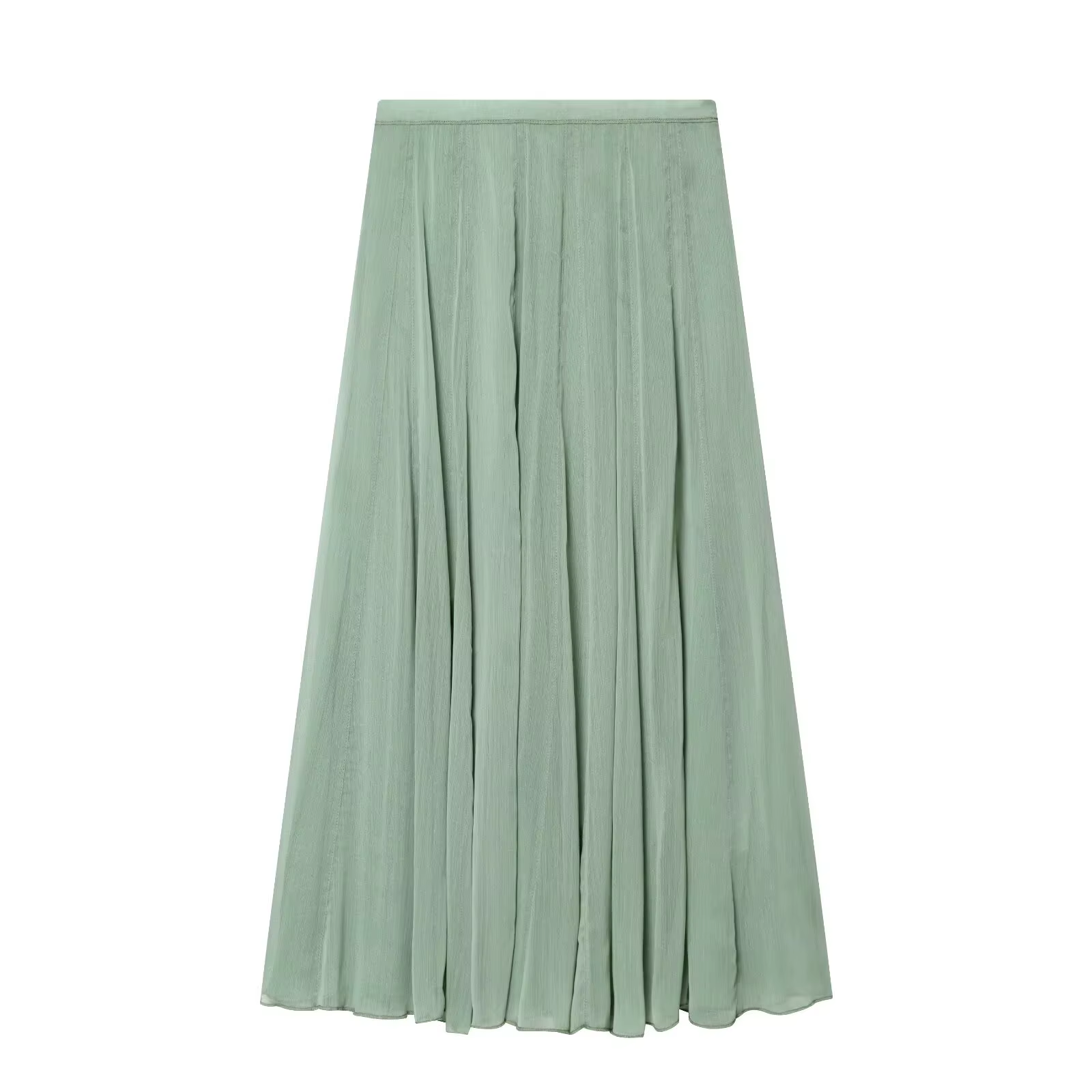 Jupe midi femme Printemps-Été 2026 – Tendance décontractée, taille mi-haute, fermeture éclair latéra