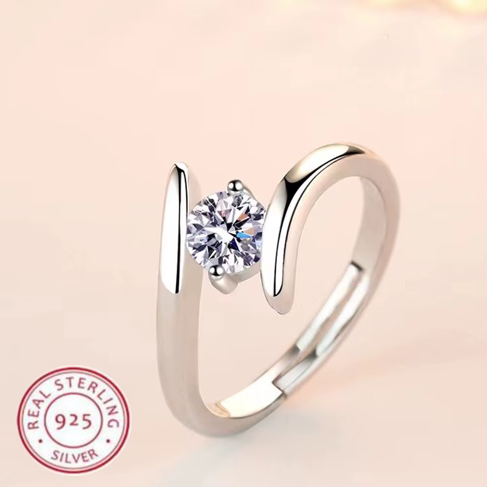 Bague en argent Sterling 925 pour femmes, Zircon Simple et généreux, luxe de haute qualité, accessoi