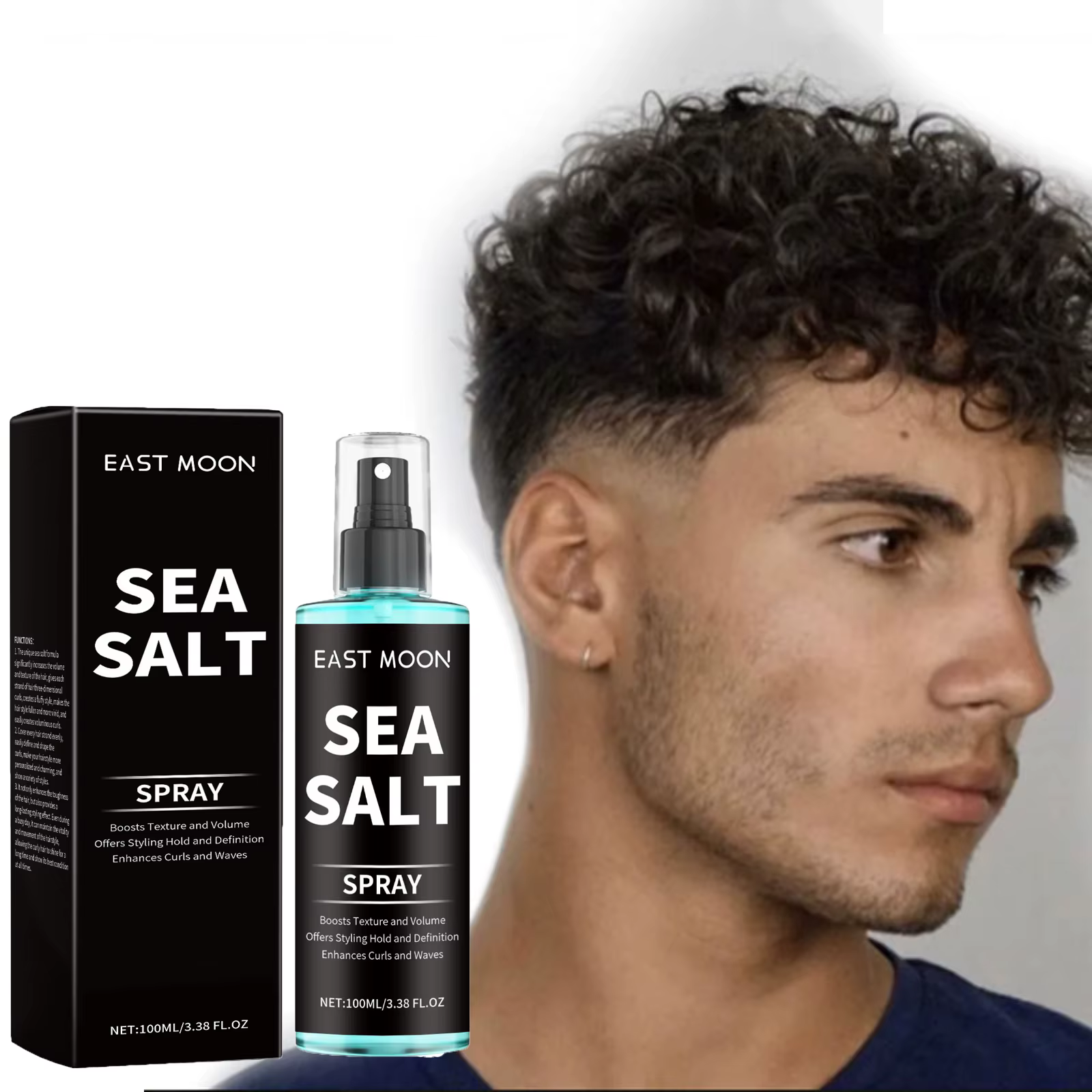 Spray coiffant au sel de mer, boucles paresseuses, définition, amélioration, épaissir, forte tenue,