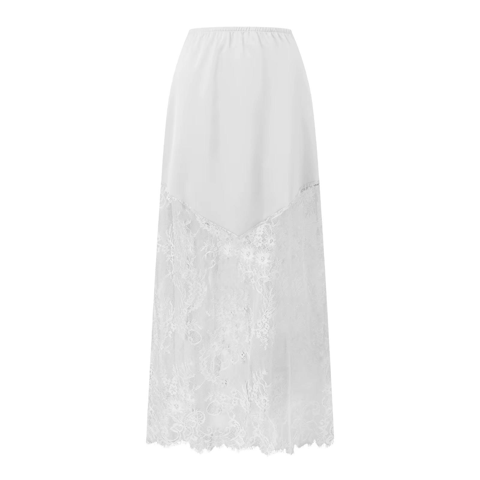 Jupes longues pour femmes, jupes en dentelle florale, taille élastique, jupes décontractées tendance