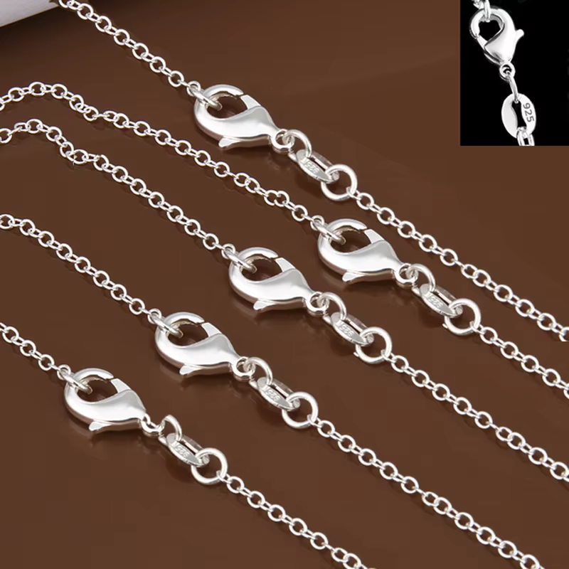 Collier chaîne en argent Sterling 925, 5 pièces/lot, mode hommes/femmes, bijoux à bricoler soi-même,