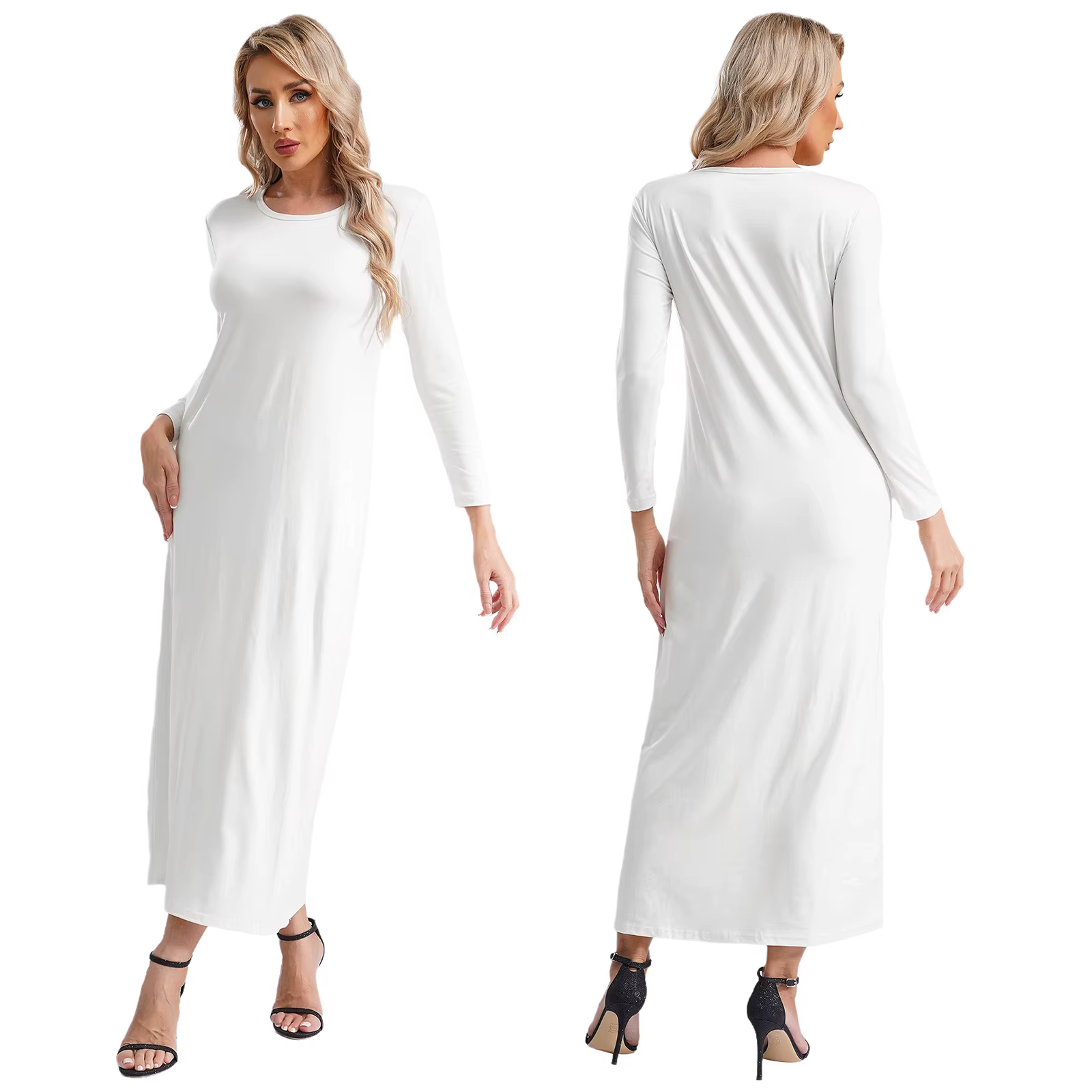 Femmes Abayas robe arabe islamique à manches longues prière musulmane dubaï caftan longues Robes amp