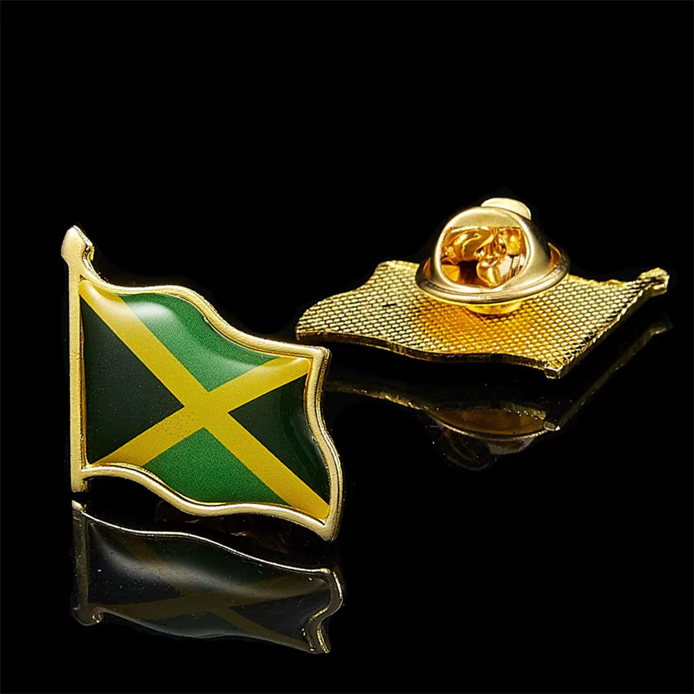 Épingles de sûreté patriotiques drapeau de la jamaïque, broches pour costume unisexe, vêtements, sac