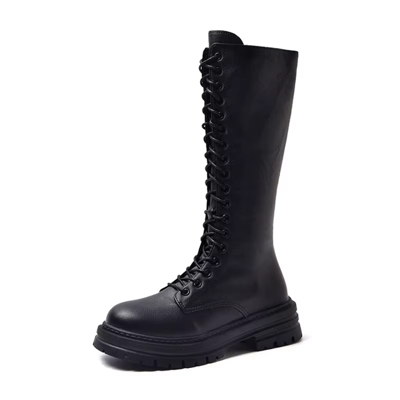 Bottes longues en cuir pour femmes, bottes hautes, petites et longues, moyennes, nouvelle collection