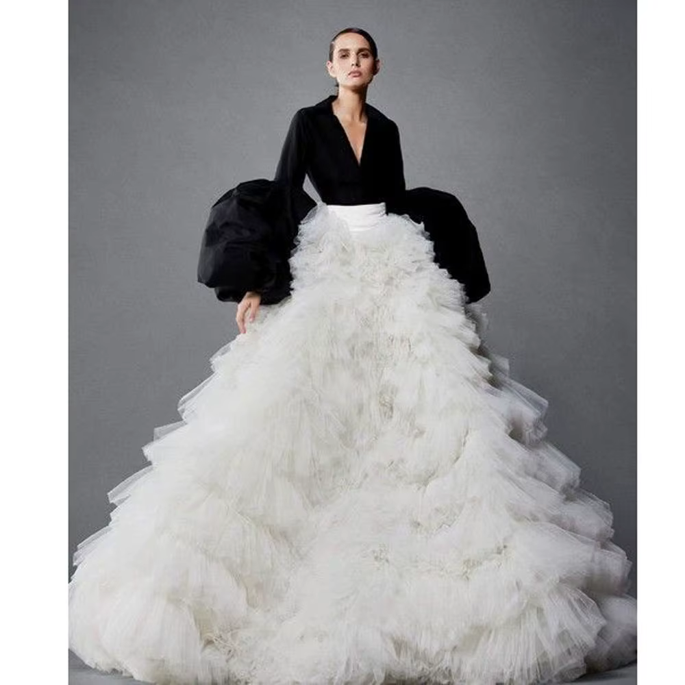 Jupes de mariage en tulle longues et moelleuses de luxe pour femmes, jupes formelles, jupes de costu