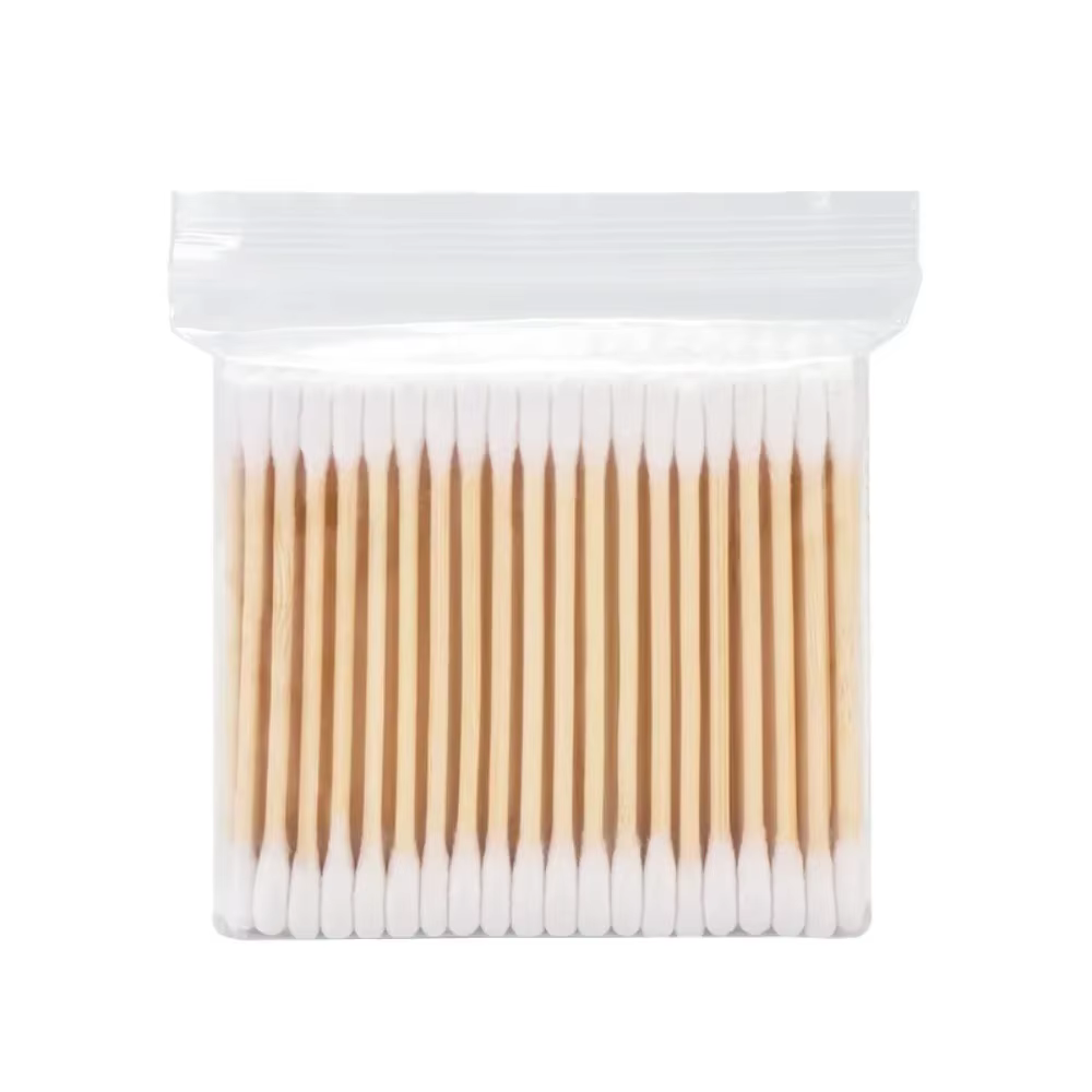 Coton-tige en bois, 100 pièces, coton-tige à Double pointe, sans chlore, hypoallergénique, outils de