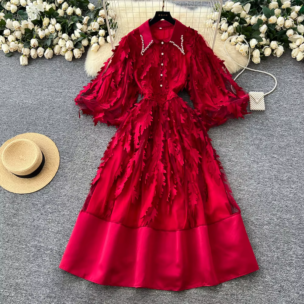 Robe longue blanche pour femmes, ligne A, Streetwear Y2k, manches lanternes, col rabattu, élégante, 