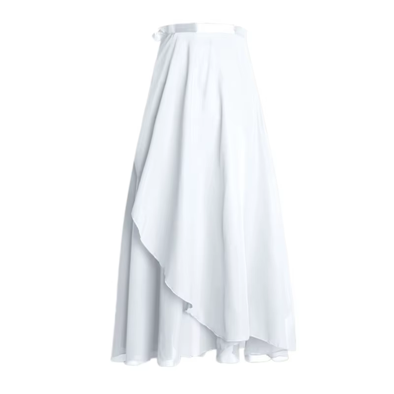 Femmes Ballet Wrap jupes longues en mousseline soie jupe danse asymétrique jupe livraison directe