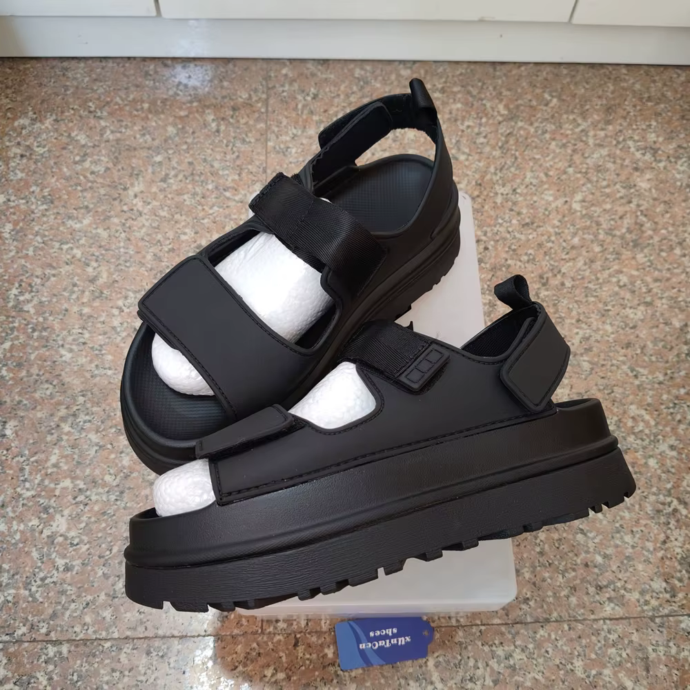 Sandales plates à talons hauts pour femmes, bottes de rinçage pour dames, chaussures à plateforme op