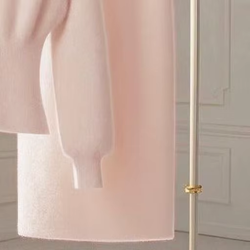 Ensemble jupe longue élégante en laine d'hiver, style collège, brodé, couleur poudre sucrée, intempo