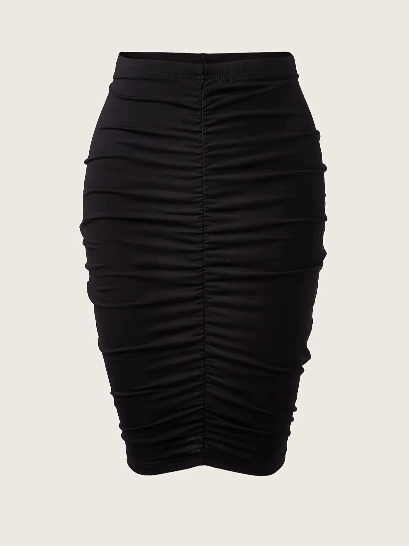 Jupe froncée élégante taille haute avec évent arrière pour femme – Parfaite pour la mode printemps e