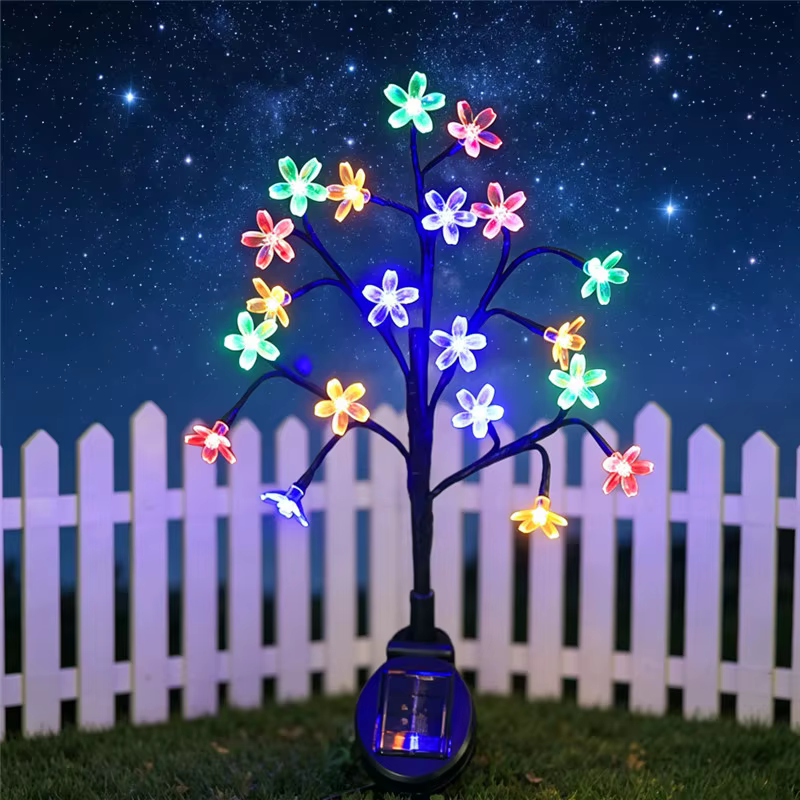 Lampes solaires décoratives en forme de fleurs pour pelouse, patio, allée, jardin, lampes solaires e