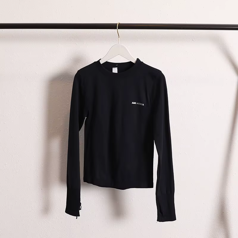 Chemise de sport à manches longues pour femmes, vêtements de Yoga, T-Shirt de Fitness, de course san