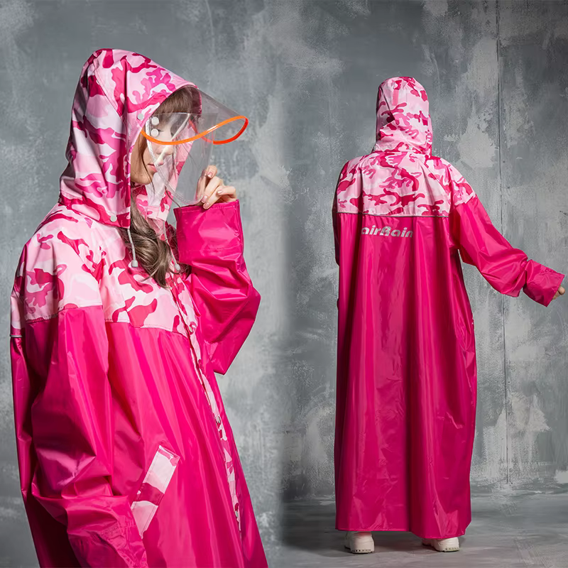 CamSolomon-Manteau de Pluie Long pour Femme et Homme, Poncho Allongé Couvert de Pieds pour Moto, Voi