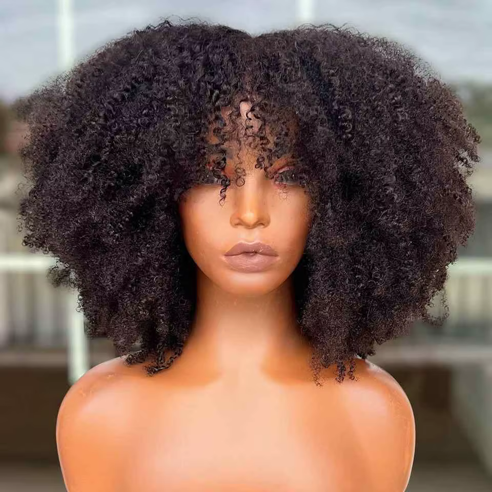 Blond miel méché # 27 Perruques Courtes Colorées Pixie Bob en Cheveux Humains avec Frange, Perruque