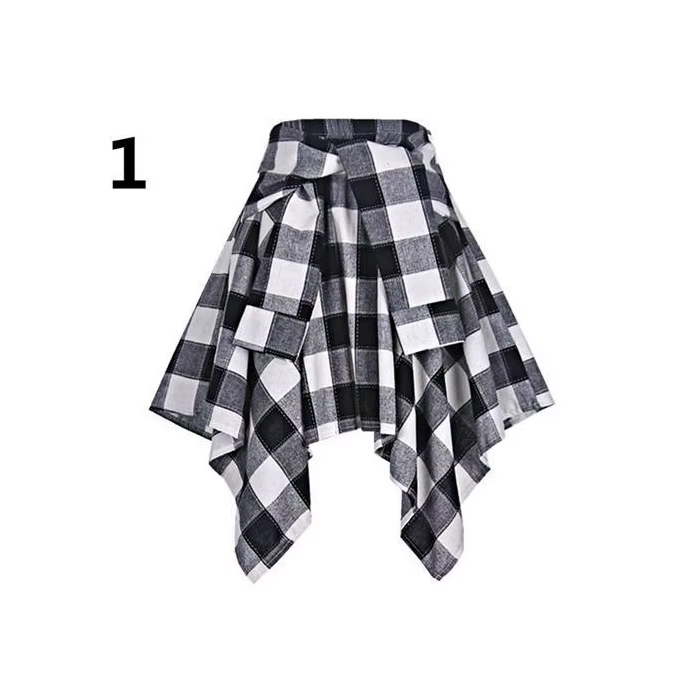 Mini jupe asymétrique à quatre coins pour femmes, taille Tie-Dye, Style danse de rue, jupe mi-longue