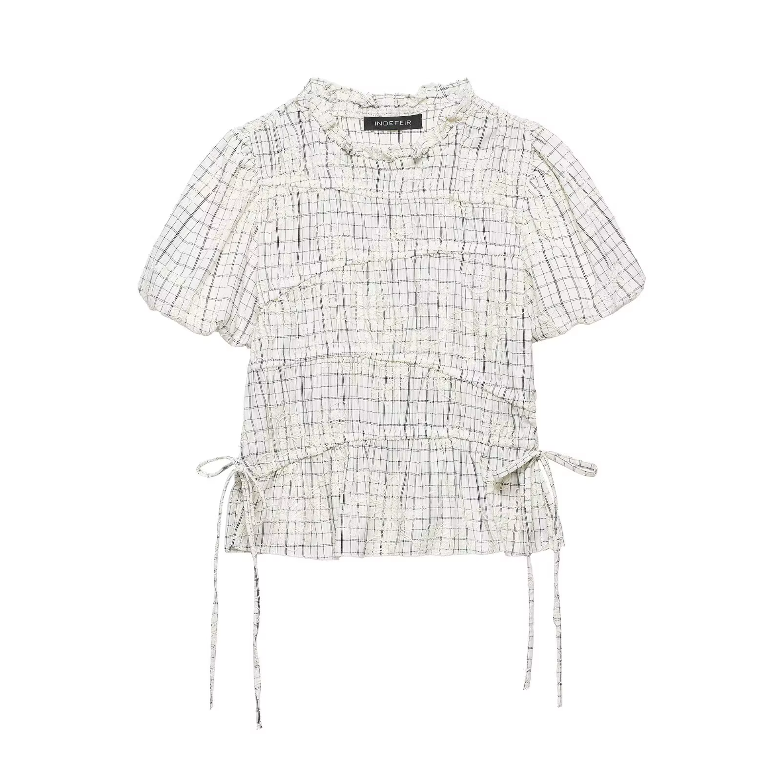 Ensemble jupe taille haute pour femme, nouvelle collection printemps, haut à col volanté et jupe éva