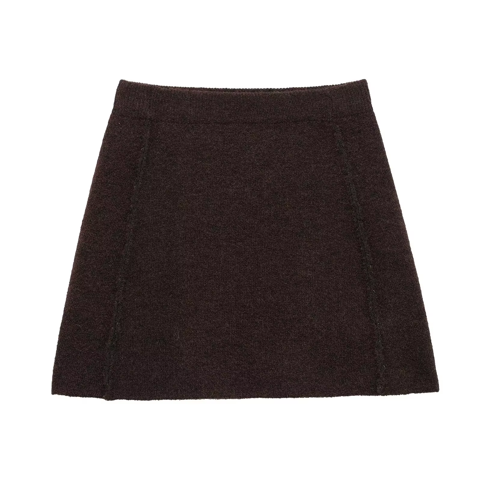 HH femmes jupe costume Chic col rond tricoté à manches longues simple boutonnage poche Cardigan + mo