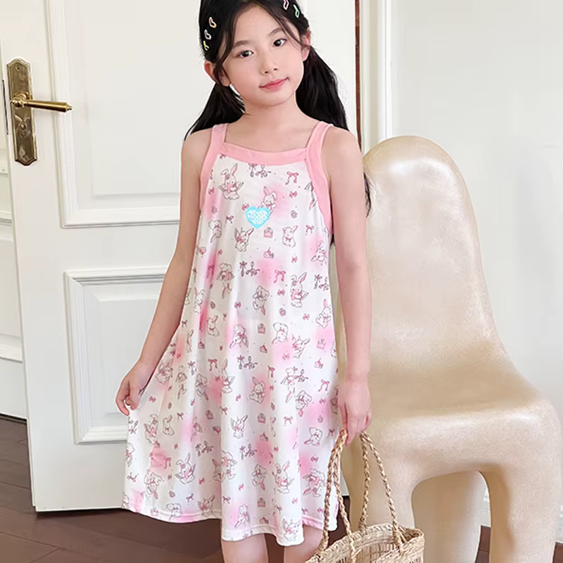 Robe d'été à fleurs bleues pour filles de 11 à 12 à 13 ans, vêtements décontractés sans manches pour