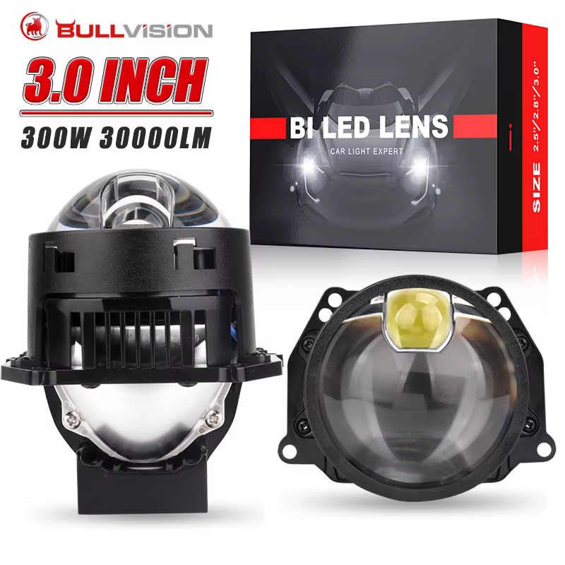Phares de projecteur bi-LED Bullvision 3 pouces, lentilles Hella Laser LED, 300W 30000LM, accessoire