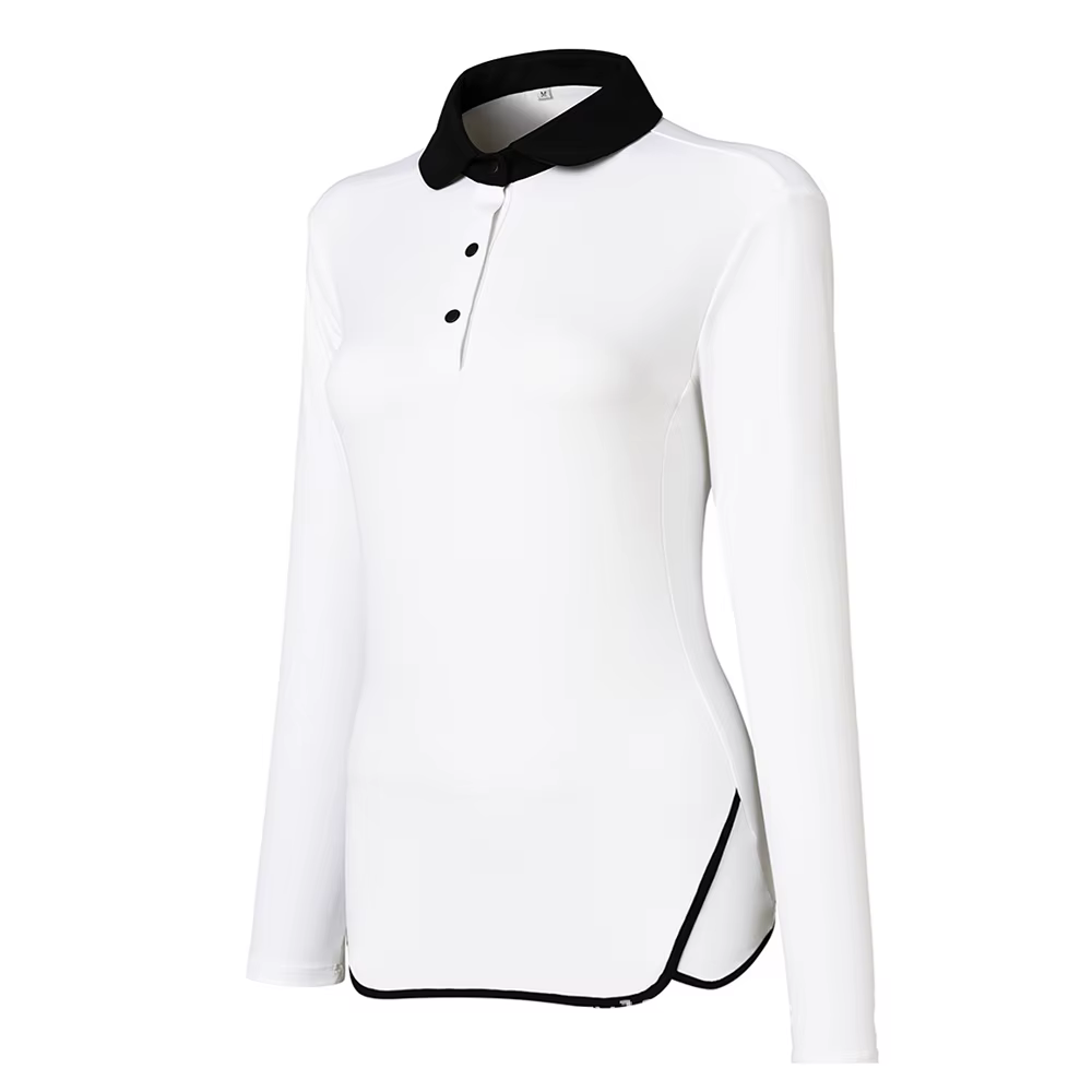 Polo de golf pour femme printemps/automne - Haut de performance à manches longues coupe ajustée avec