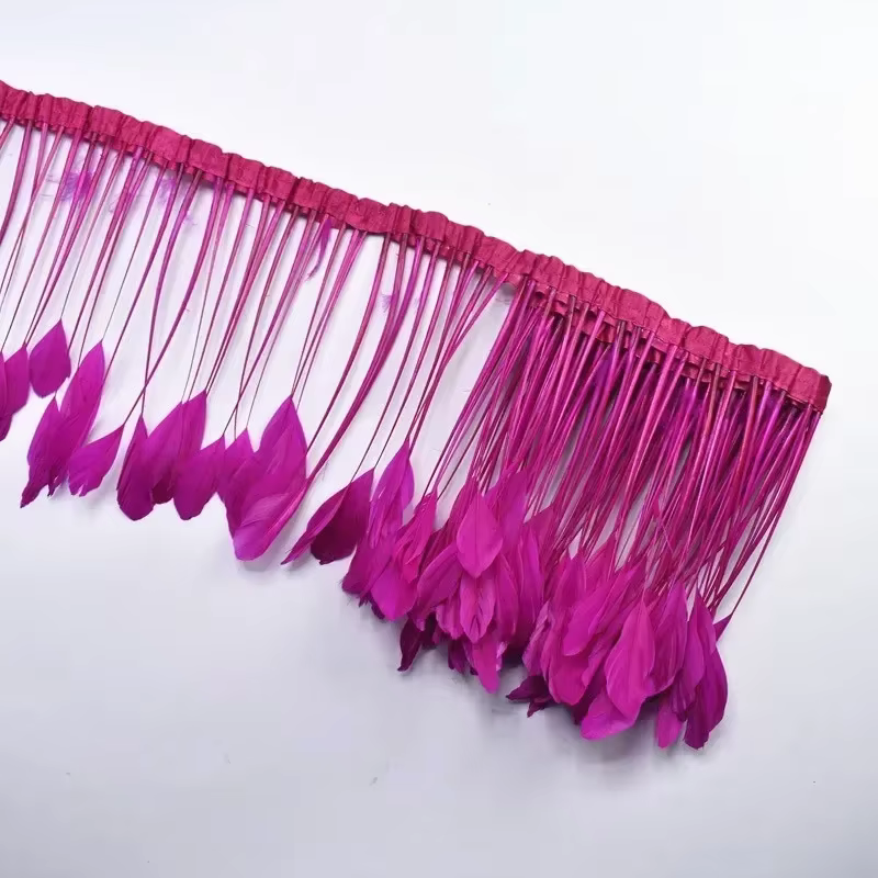 2 mètres/lot de plumes de canard à queue rayée noire, garnitures en plumes de faisan pour l'artisana