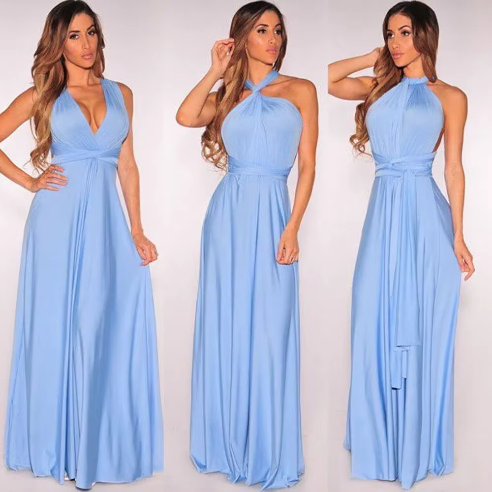 Sexy mode BandageLong robes femmes fille été Boho femme rouge longues robes mode Multi corde panseme