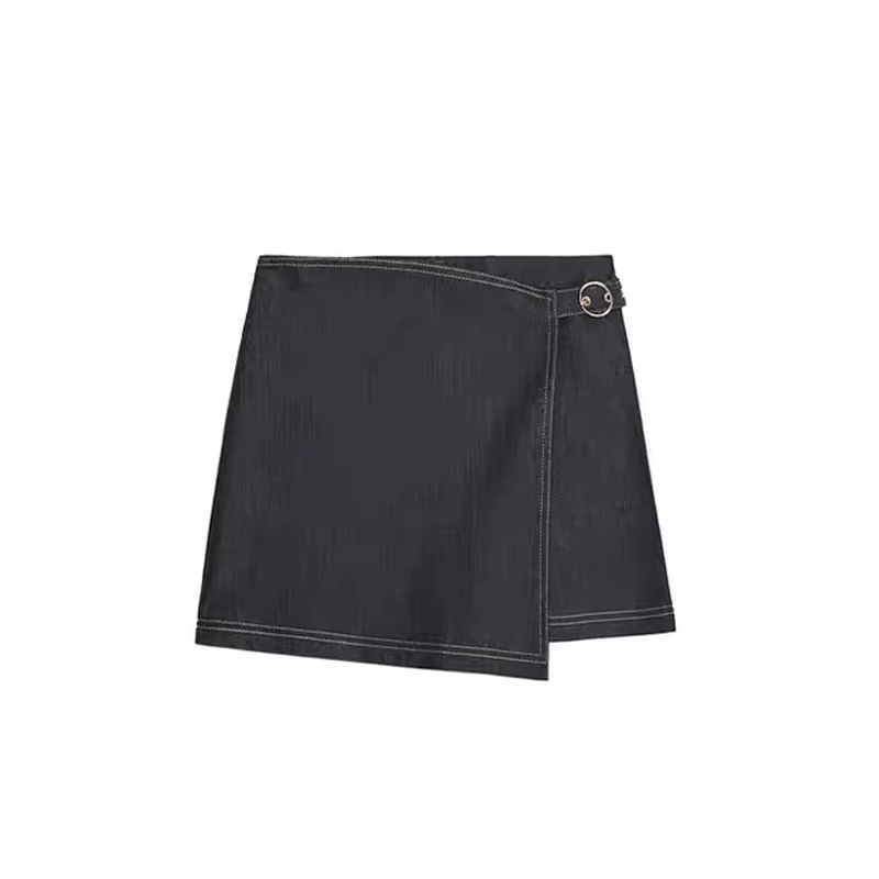 Costume deux pièces bleu foncé pour femmes, col à revers, manches longues, veste courte, pantalon à 