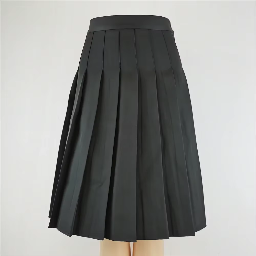 Jupe longue plissée pour femme, vêtements de mode coréenne, noir, blanc, grande taille, cosplay, Har