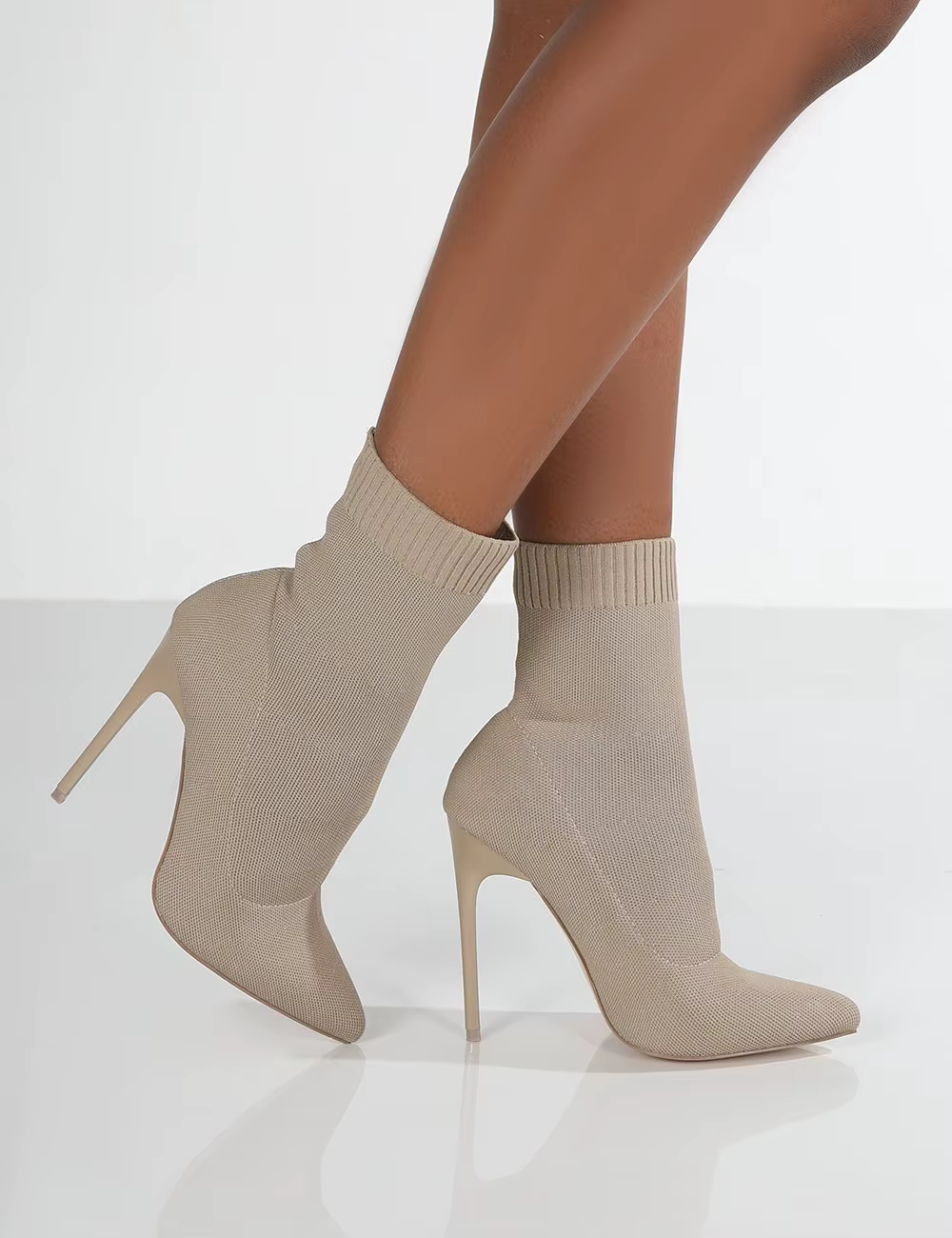 Femmes bottes courtes talons hauts chaussures pour femmes automne hiver Botas Mujer tricoté bottines