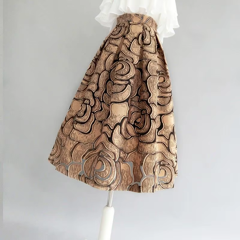 Jupe femme Midi jupes féminines mignonnes Jacquard Kawaii vêtements esthétiques tendance 2025 ventes