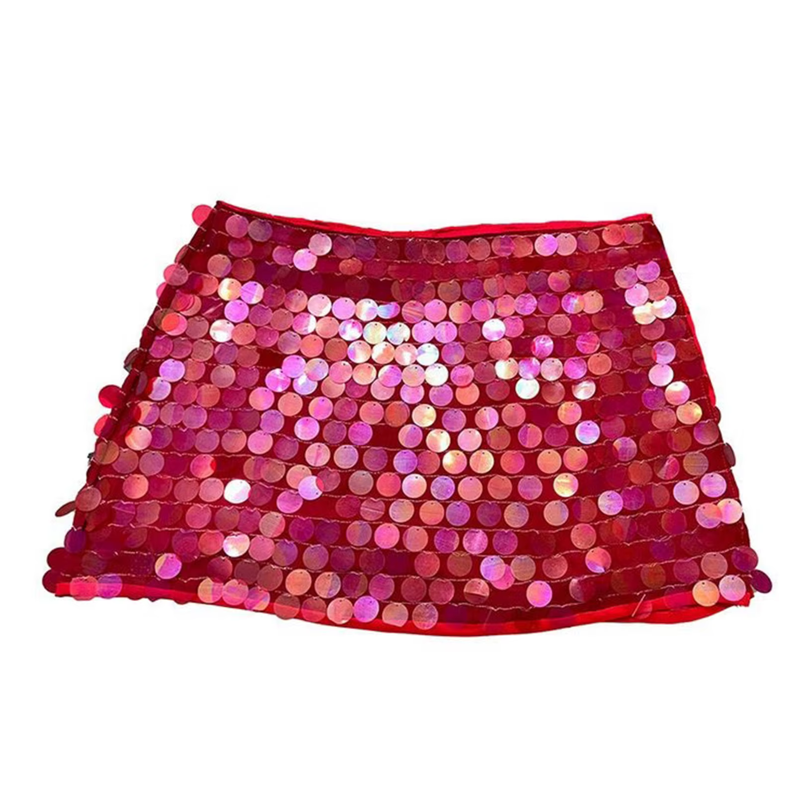 Mini jupes à paillettes pour femmes, jupe courte à bandage brillant, fendue sur le côté, jupe droite