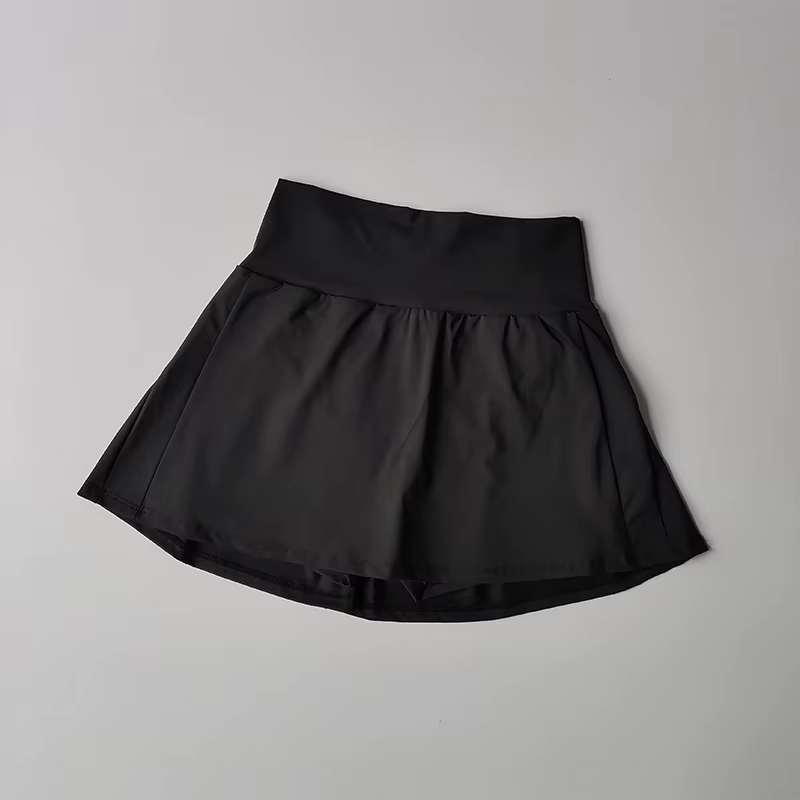 Jupe courte de sport taille haute pour femme, anti-transparence, doublée, séchage rapide, coupe trap