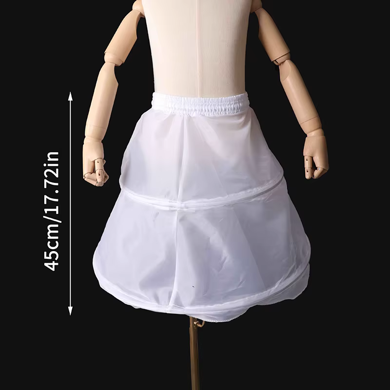 Jupon pour filles avec 2/3 cerceaux, sous-jupe en crinoline pour robe de demoiselle d'honneur, taill