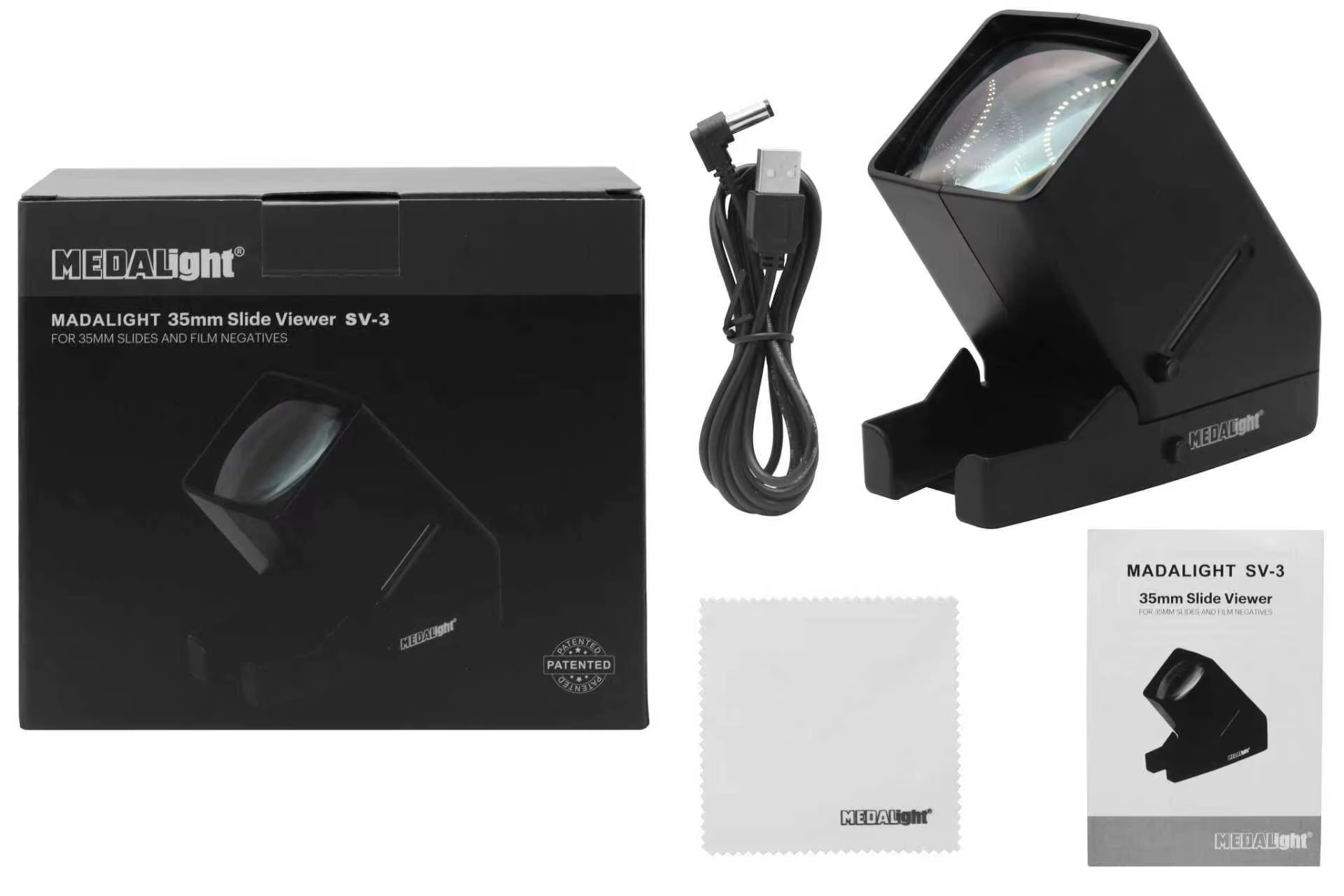 Visionneuse coulissante MEDALight SV-3 pour Film négatif 135mm, Clip de visualisation de Film LED 35