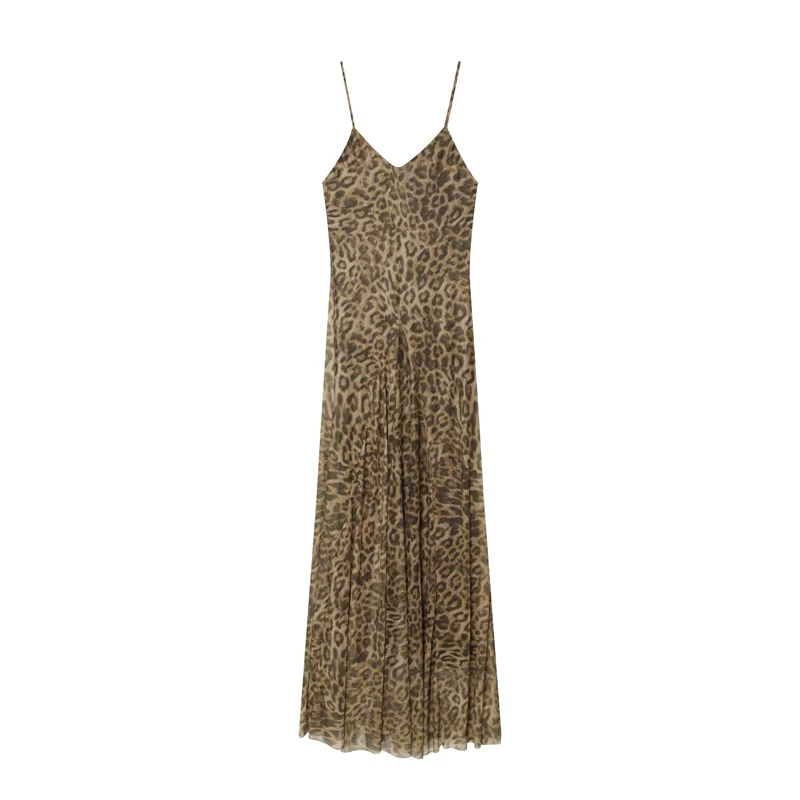 MUJER – robe longue imprimée léopard pour femme, robe Vintage en maille, robe d'été sexy sans dos, r