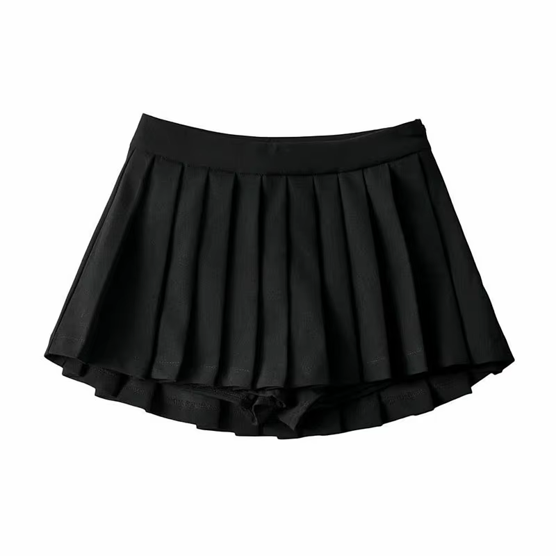 Zoki Sexy femmes jupes plissées taille haute été Vintage Mini jupes coréen Tennis étudiant blanc con