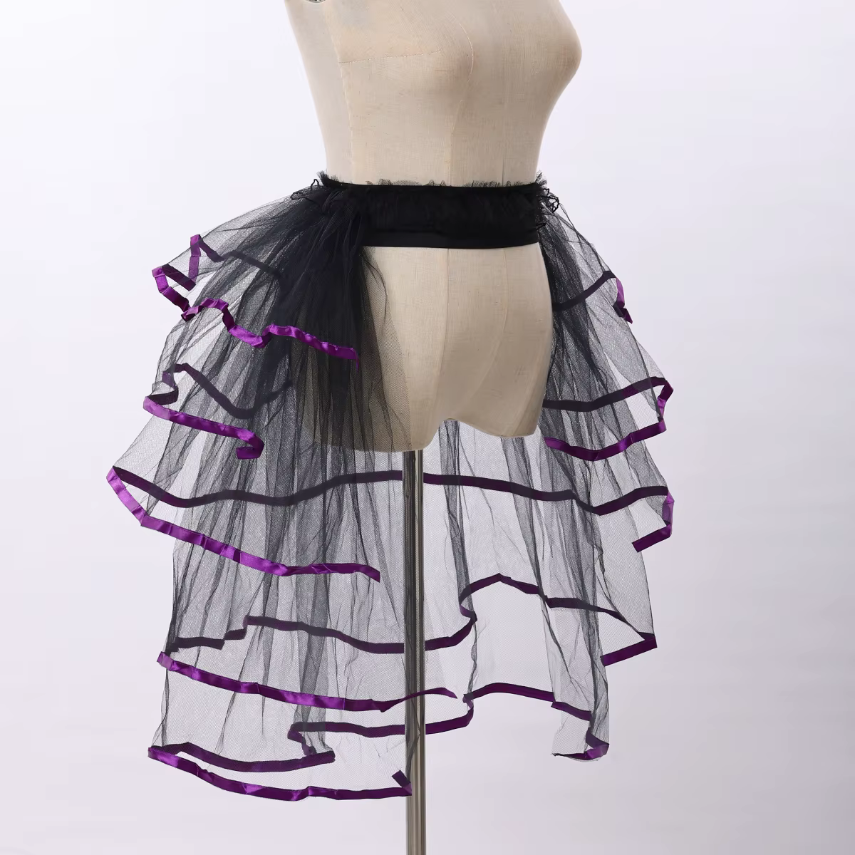 Jupe Tutu en Tulle Steampunk pour Femme, Style Médiéval Gothique, Cocktail, Club, Volants, Punk, Sir