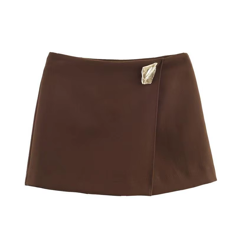 Jupes courtes asymétriques pour femmes, mode printemps-automne, Mini jupe de couleur unie, Shorts am
