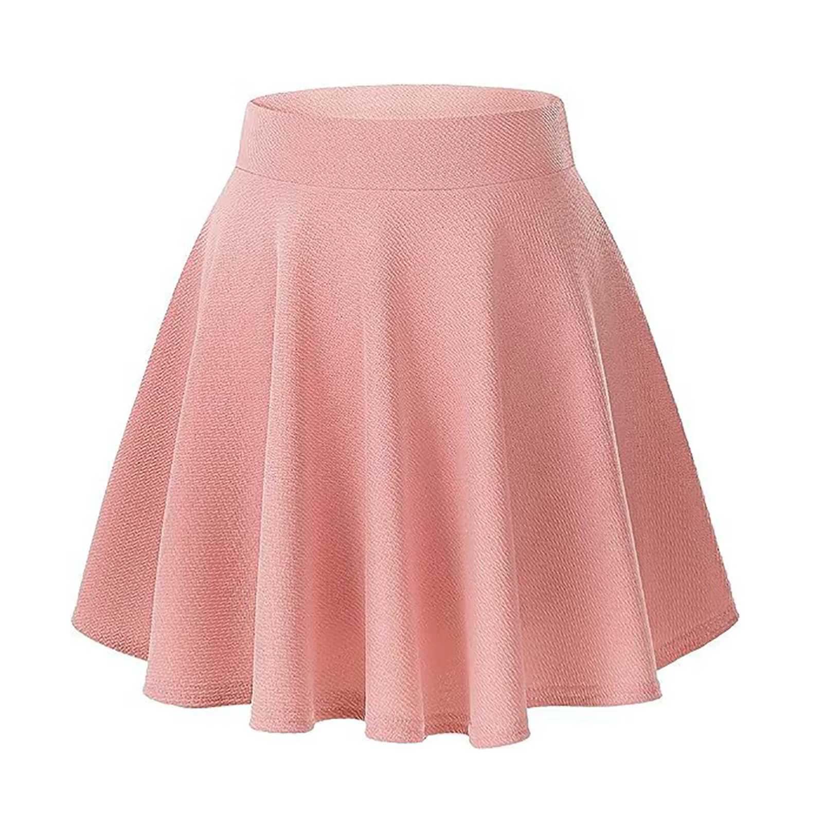 Jupe skater trapèze pour femme avec short intégré, rouge, taille haute, évasée, décontractée, pour l