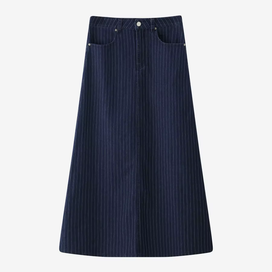 Jupe en jean à fines rayures AS SS26, vêtements de mode pour femme, tenue féminine