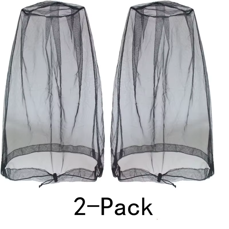 Filet anti-moustiques pour la tête, lot de 2, protection contre les mouches et les insectes, filet d