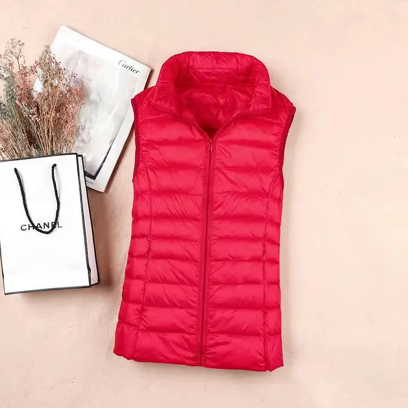 Gilet matelassé léger et chaud en duvet de canard blanc pour femme, collection automne-hiver 2026, s