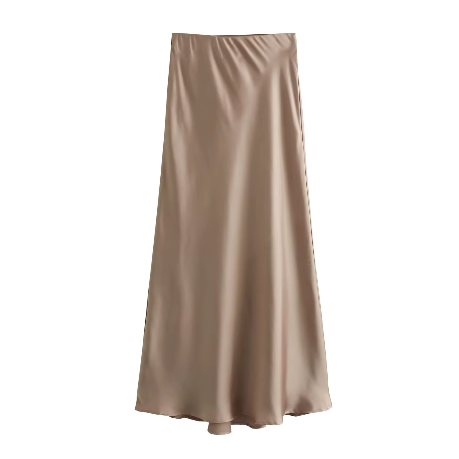Jupe longue élégante en satin pour femme, taille haute, midi, bureau, mode, été