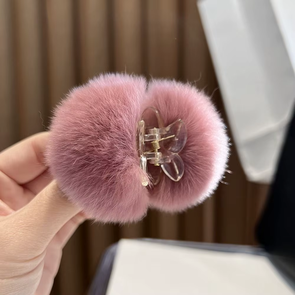 Pinces à cheveux en fourrure de lapin mignonnes pour femmes et filles, accessoires pour cheveux, épi