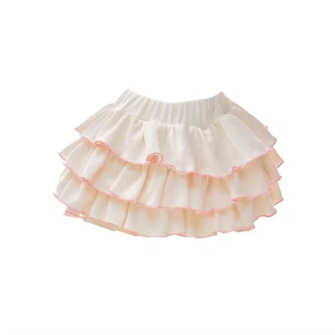 Kawaii blanc Ballet Mini jupes femmes été taille élastique volants Lolita jupe japonaise décontracté