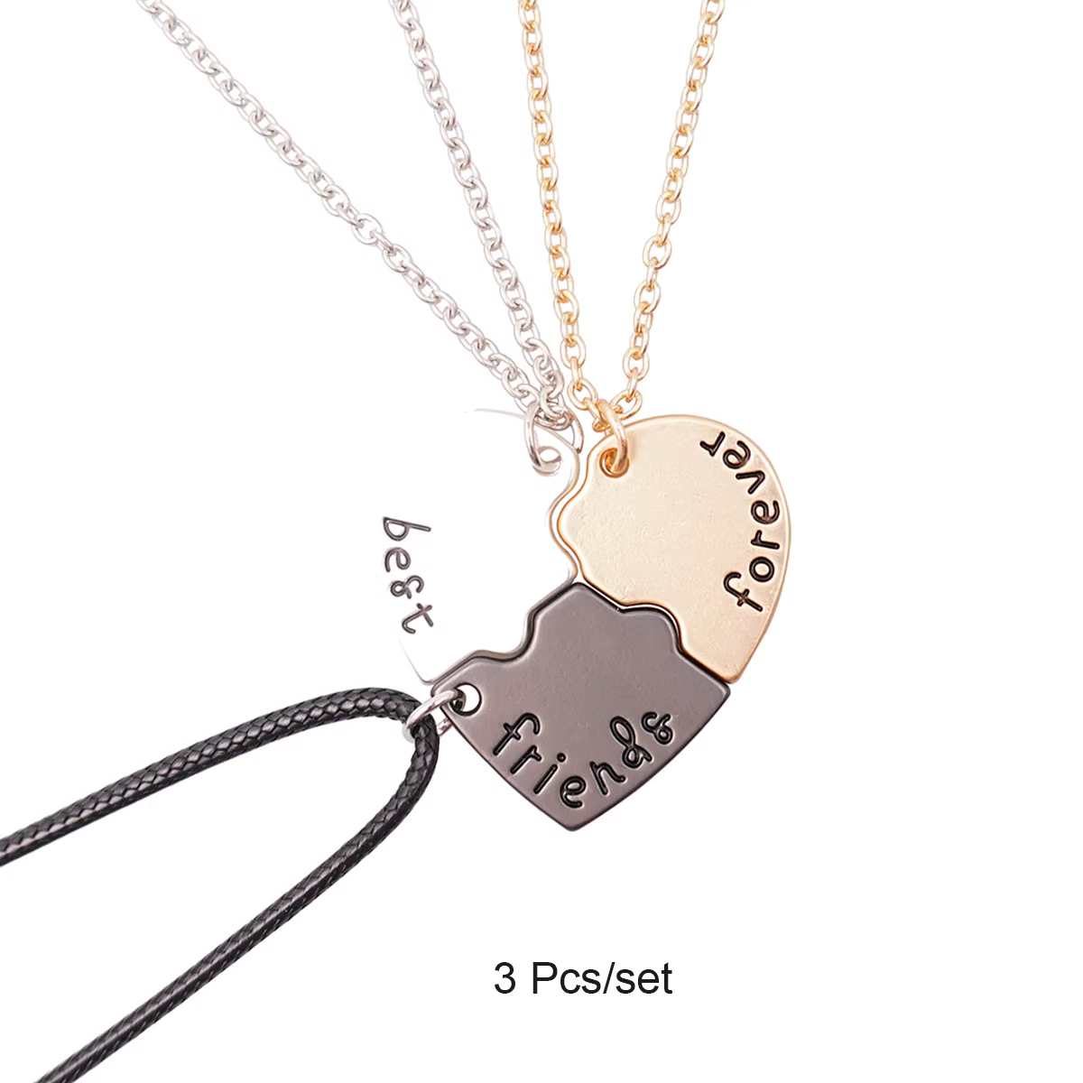 Collier pendentif Best Friends Forever pour femme, couple réglable, coeur brisé, BFF Chia Ship, cade