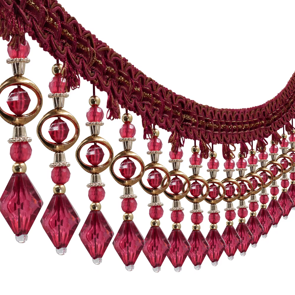 Garniture de rideau à franges perlées de 3 Yards, décoration en dentelle pour fenêtre, décoration de