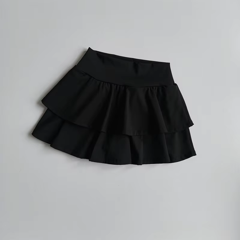 Jupe-culotte de sport pour femme, effet deux-en-un, séchage rapide, anti-exposition, pour gym, tenni